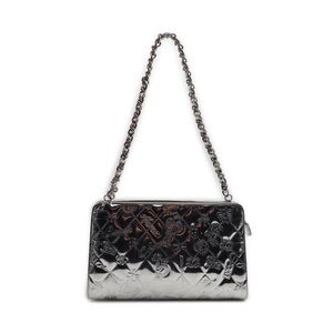 Chanel Metallic Silver Patent Shoulder Lucky Symbols Bag